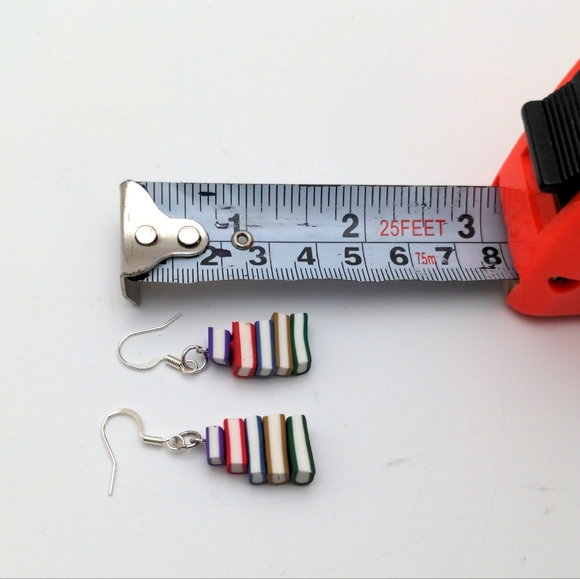 Colorful Bookstack Earrings - Picture 14 of 14